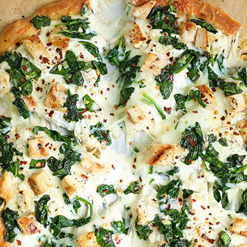 Spinach Chicken Pizza